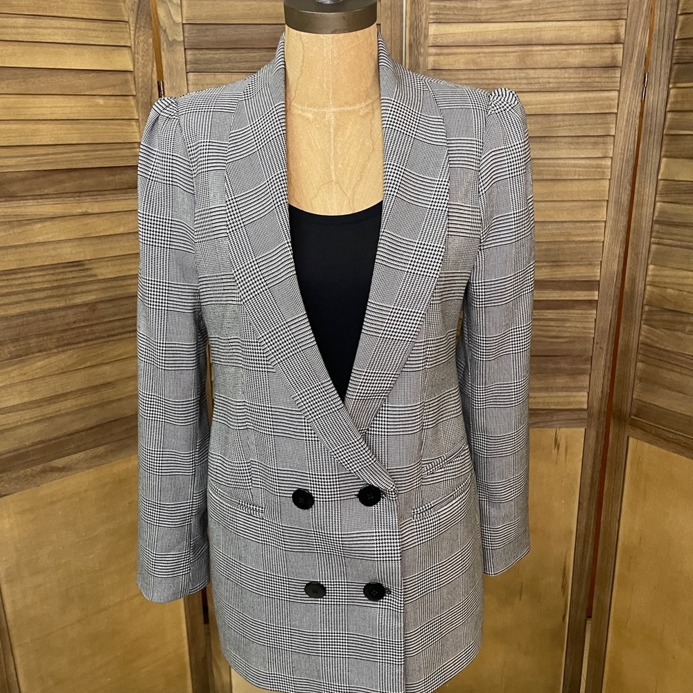 Zara Puff Sleeve Oversized Double Breasted Blazer